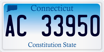 CT license plate AC33950