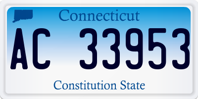 CT license plate AC33953