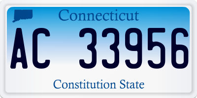 CT license plate AC33956