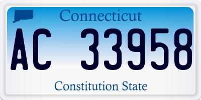 CT license plate AC33958