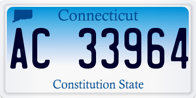 CT license plate AC33964