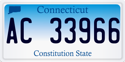 CT license plate AC33966