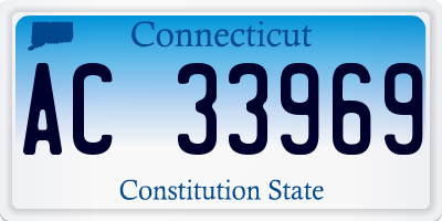 CT license plate AC33969