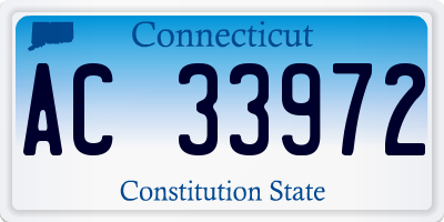 CT license plate AC33972