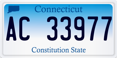 CT license plate AC33977