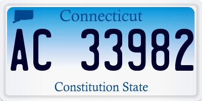 CT license plate AC33982