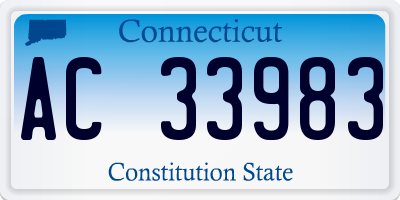 CT license plate AC33983