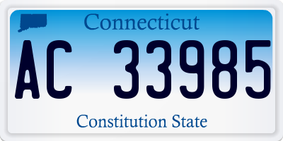 CT license plate AC33985