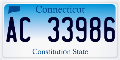 CT license plate AC33986