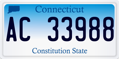 CT license plate AC33988