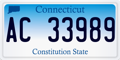 CT license plate AC33989