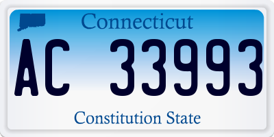 CT license plate AC33993
