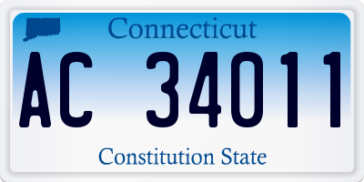 CT license plate AC34011