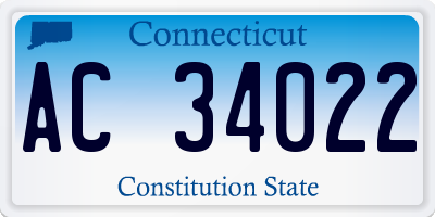 CT license plate AC34022