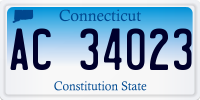 CT license plate AC34023