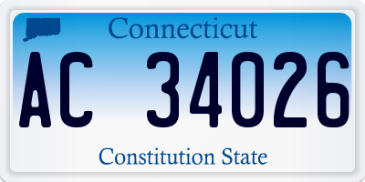CT license plate AC34026