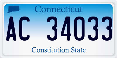 CT license plate AC34033