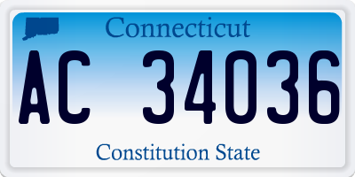 CT license plate AC34036