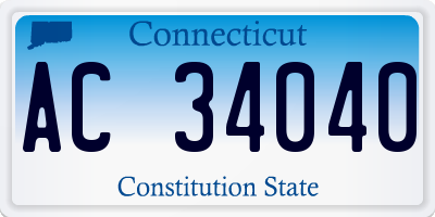 CT license plate AC34040