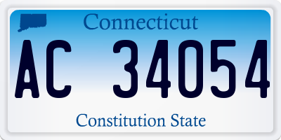 CT license plate AC34054