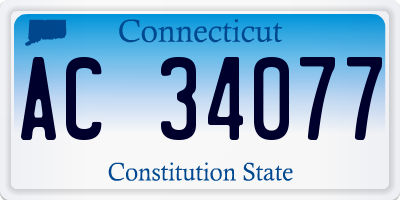 CT license plate AC34077