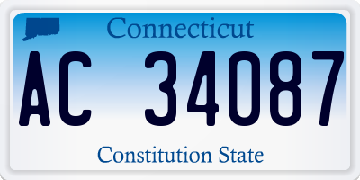 CT license plate AC34087