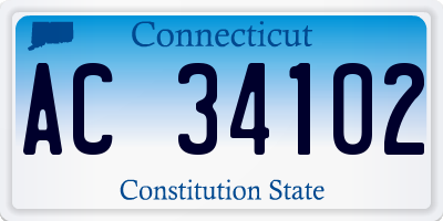 CT license plate AC34102