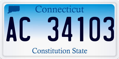 CT license plate AC34103