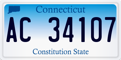 CT license plate AC34107
