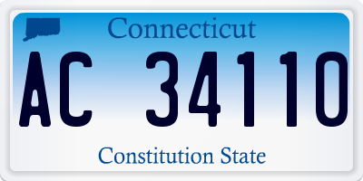CT license plate AC34110