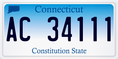 CT license plate AC34111