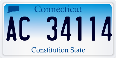 CT license plate AC34114