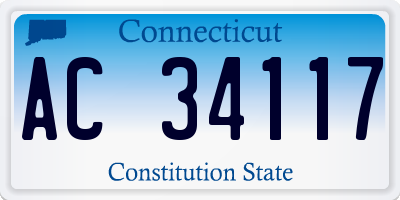 CT license plate AC34117
