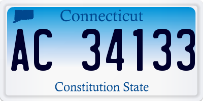 CT license plate AC34133