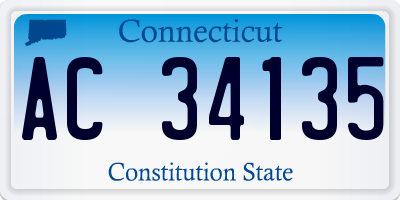 CT license plate AC34135