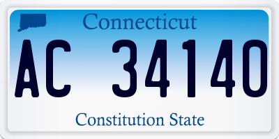 CT license plate AC34140