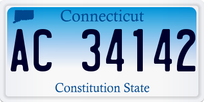 CT license plate AC34142