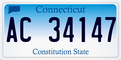 CT license plate AC34147