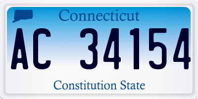 CT license plate AC34154