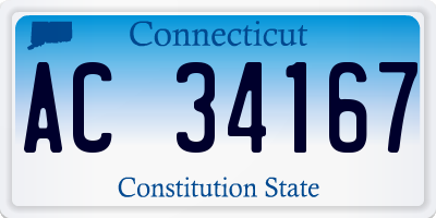 CT license plate AC34167