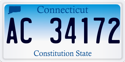 CT license plate AC34172