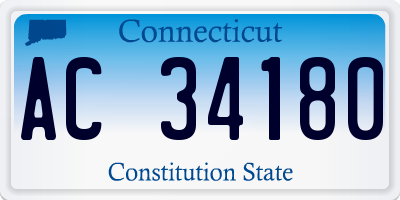 CT license plate AC34180