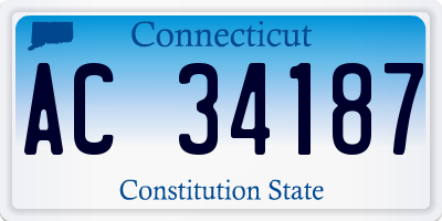 CT license plate AC34187