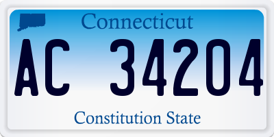 CT license plate AC34204