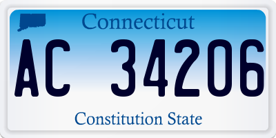 CT license plate AC34206