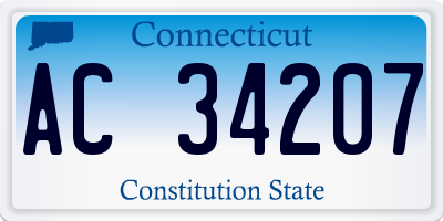 CT license plate AC34207
