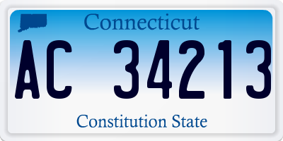 CT license plate AC34213