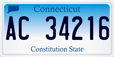 CT license plate AC34216