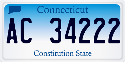 CT license plate AC34222