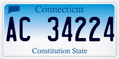 CT license plate AC34224
